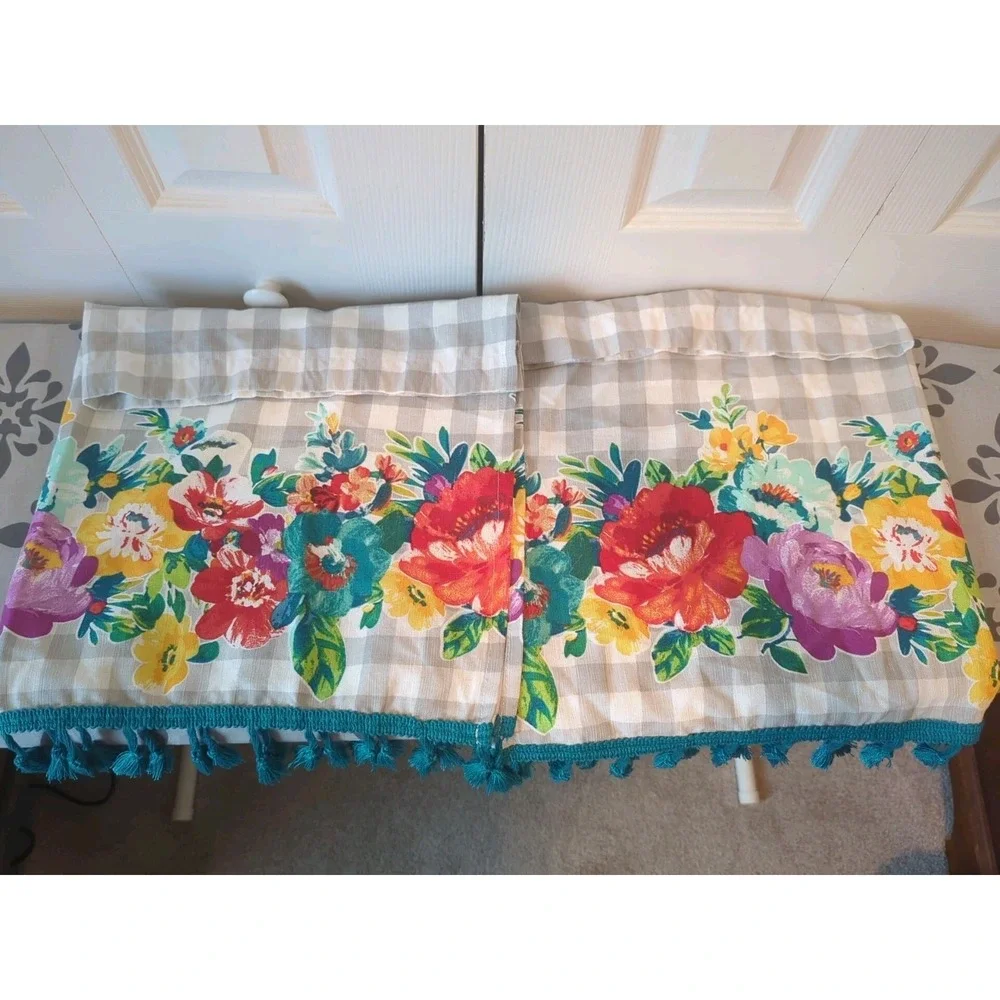 The Pioneer Woman Sweet Romance Blossoms 5pc Curtain Tier Valance Set NWOT
